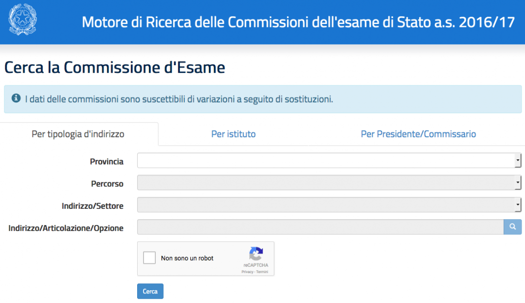 Commissioni Esami di Stato 2017, i Commissari Esterni