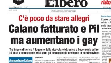 Photo of Titolo Libero oggi: “Calano fatturato e Pil, ma aumentano i gay”